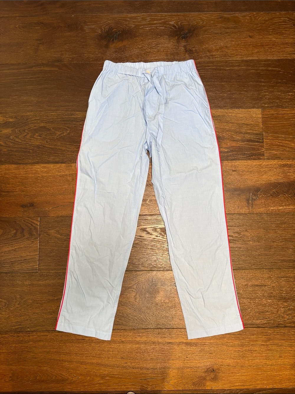 Sleepy Jones Marina Blue Cotton Pajama Pants W/ red stripe Sz S